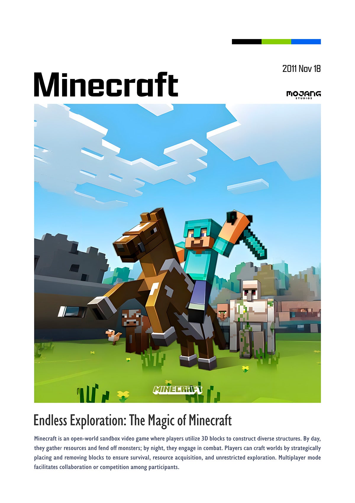 Minecraft Rider – Framed Gaming Art Print or Canvas | Dubai UAE Decor ...
